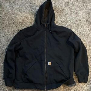 Carhartt Black Sherpa-Lined Full-Zip Hoodie